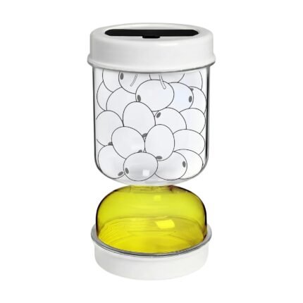 Pickle glass with strainer insert and reversible design for separating contents and pickle when serving