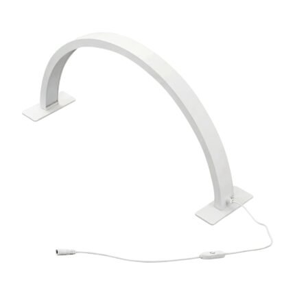 Moon-Shaped Table Lamp in White and Pink with Soft Light and Minimalist Design for Desk and Home