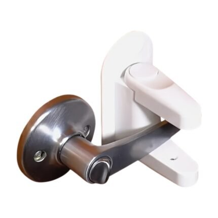 Self-Adhesive Door Handle Lock with Double Push Button for Home