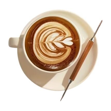 Latte Art Needle with Wooden Handle and Double End for Coffee