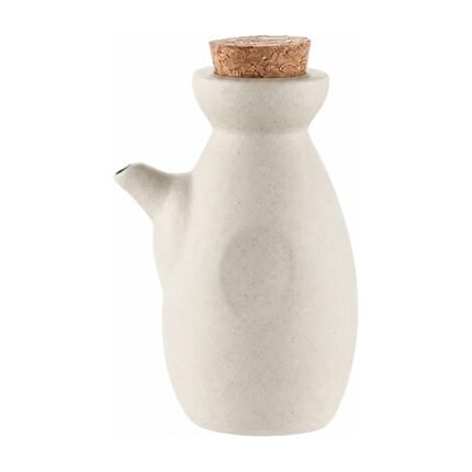 Ceramic Oil Bottle with Cork Stopper and Pouring Spout – 325 Ml
