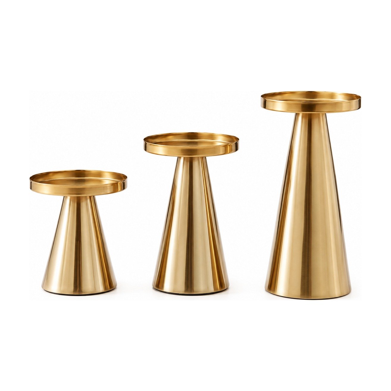 ef-49542-49543-fyld85 3er-Set Kerzenhalter aus Metall für Tafelkerzen