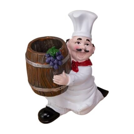 Toothpick Holder with Chef Figure and Barrel-Shaped Container