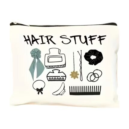 Cosmetic Pouch with Zip for Makeup and Hair Accessories – 22 × 18 Cm