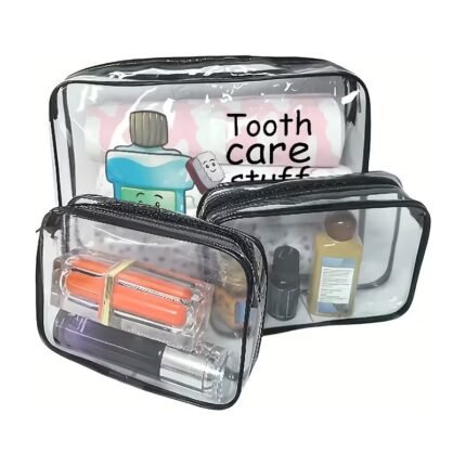 Transparent Toiletry Bag with Zip – 20 X 15 Cm