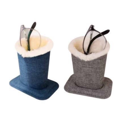 Fleece Lined Glasses Holder for Bedside Table and Desk