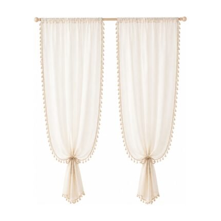 Voile Curtains with Tassels – 2 Pcs. for Home and Terrace
