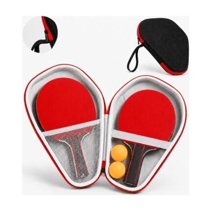 Case for 2 Table Tennis Bats and Balls with Hard EVA Shell