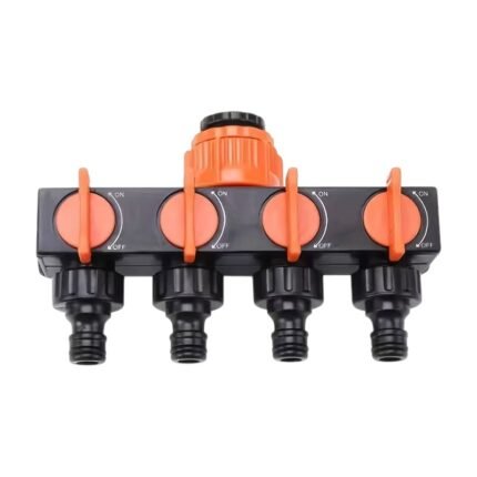 4-Way Garden Hose Splitter with Separate Valves