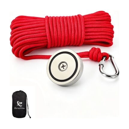 Neodymium Fishing Magnet Set with Rope, Carabiner and Bag