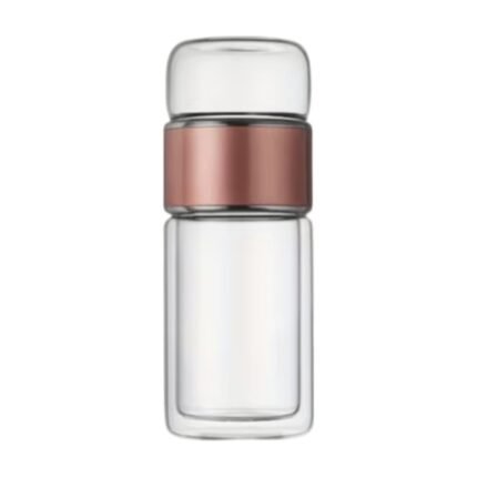 Double-Walled Tea Mug in Glass with Integrated Tea Filter