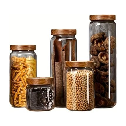 Borosilicate Storage Jars with Lid – Set of 5 Pieces