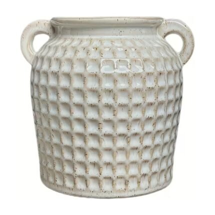 Ceramic Vase with Handles for Flowers and Kitchen Utensils