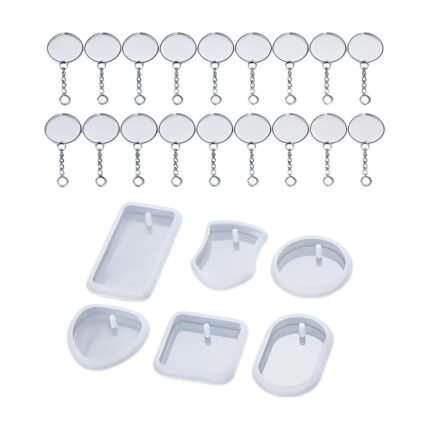 Epoxy Moulds for Keyrings – 24 Pieces for DIY and Jewellery