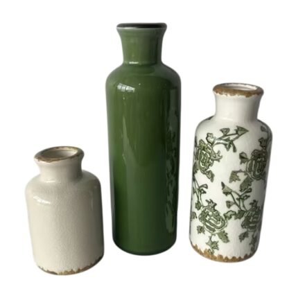 Ceramic Vase Set with 3 Decorative Vases