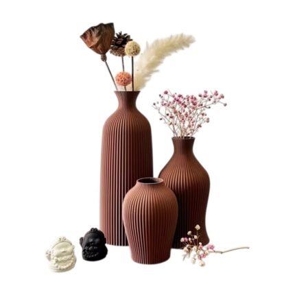 Decorative Vase Set with 3 Vases for Dried Flowers