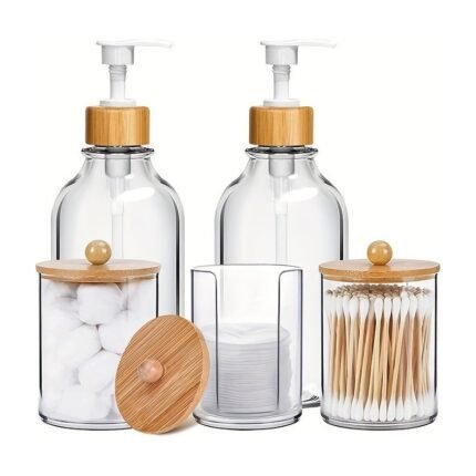 5-Piece Bathroom Set with Soap Dispensers and Storage
