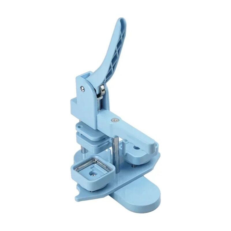 Quadratische Buttonmaschine für 50 × 50 mm Buttons – Blau