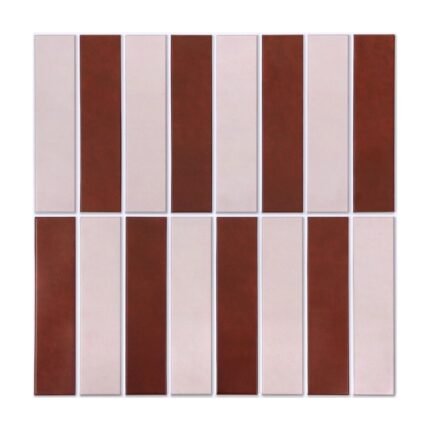 Self-Adhesive 3D Tile-Effect Wall Panels – 30 × 30 cm – Red/pink