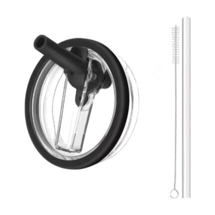 Leak-Proof Flip Straw Lid for Stanley 40 oz Tumbler – Black