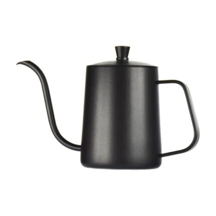 Gooseneck Pour Over Coffee Kettle in Stainless Steel – 600 ml – Black