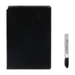 Wiederverwendbares A5-Whiteboard-Notizbuch mit Marker und Tuch – Schwarz