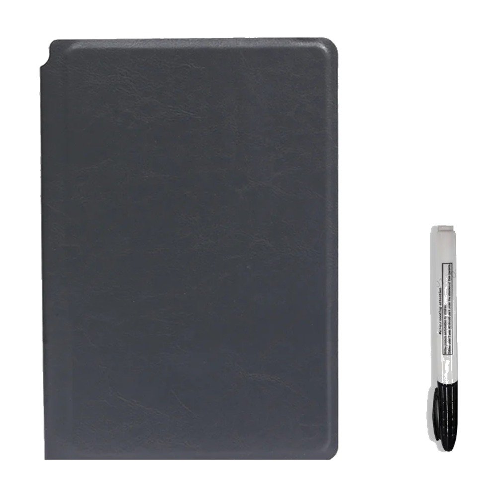 Wiederverwendbares A5-Whiteboard-Notizbuch mit Marker und Tuch – Grau Wiederverwendbares A5-Whiteboard-Notizbuch mit Marker und Tuch – Grau