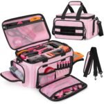 Robuste Werkzeugtasche mit großem Hauptfach und Seitentaschen – Rosa