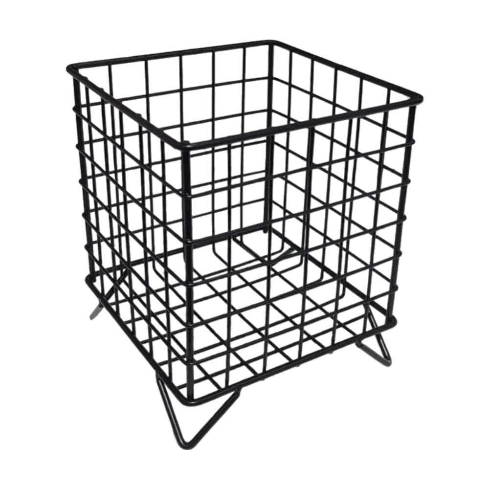 Drahtkorb aus Metall mit Füßen – 13,5 × 16 cm – Schwarz Drahtkorb aus Metall mit Füßen – 13,5 × 16 cm – Schwarz