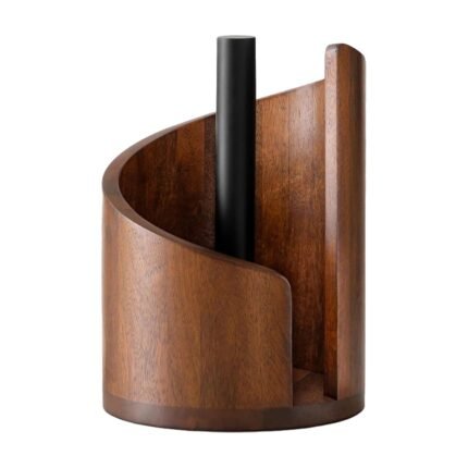 Wooden Paper Towel Holder with Wave Design